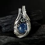 Aquamarine Tourmaline & Silver Pendant
