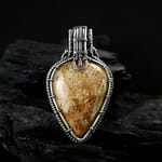 Fossil Coral & Silver wire pendant