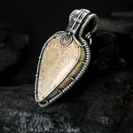 Fossil Coral & Silver wire pendant