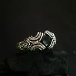 Black Spinel & Silver Ring