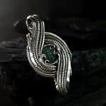 Green Tourmaline & Silver Pendant