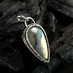 Orange Labradorite & Silver Pendant