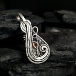 Pendentif Tourmaline Orange & Argent