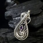 Amethyst & Silver Small Pendant