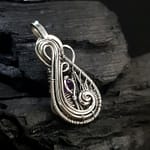 Amethyst & Silver Small Pendant