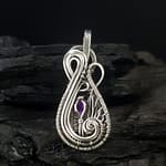 Amethyst & Silver Small Pendant