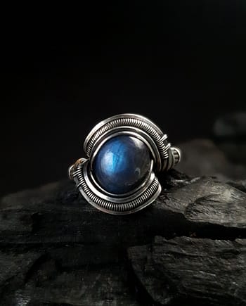 Blue Labradorite & Silver Ring