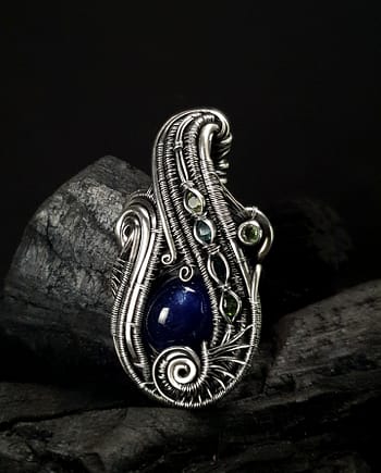 Sapphire Tourmaline & Silver pendant