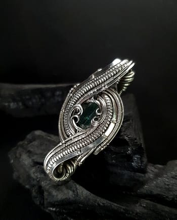 Green Tourmaline & Silver Pendant