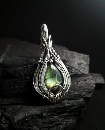 Lotus - Labradorite & Silver Pendant