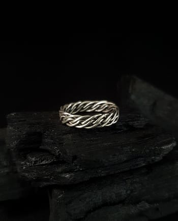 Six Braids - Silver Ring Band