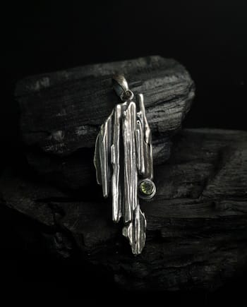 Basanos - Silver & Tourmaline Organic Pendant