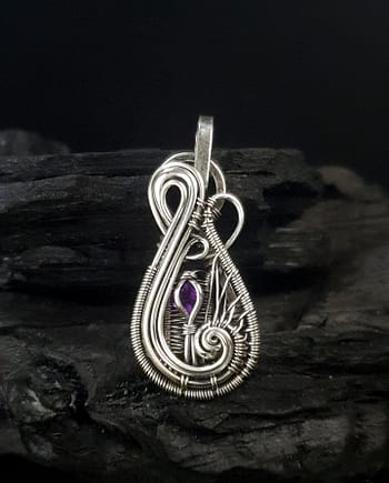 Amethyst & Silver Small Pendant