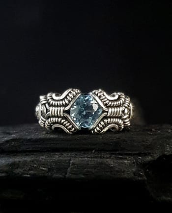 Blue Topaz & Silver Ring