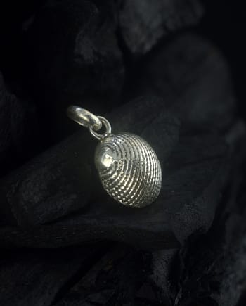Naticidae shell silver pendant