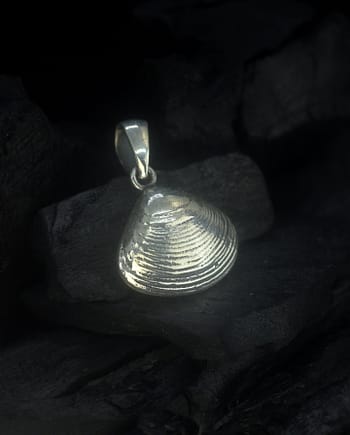 Spisula - Seashell Sand Cast Silver Pendant
