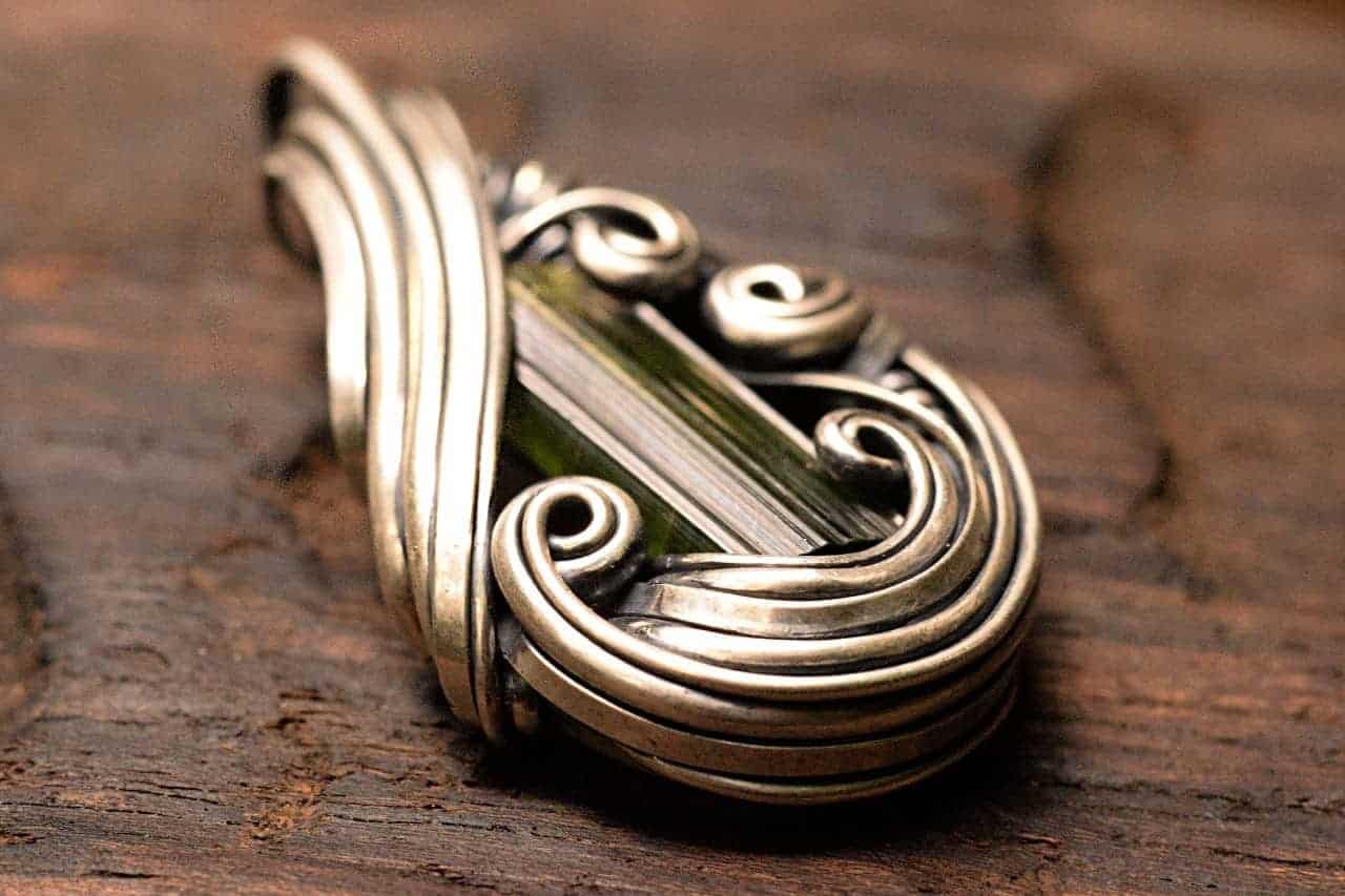 Green Tourmaline Silver Pendant