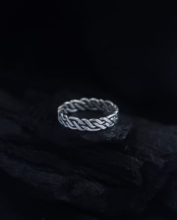 Four Braids Silver Wire Ring Size 9