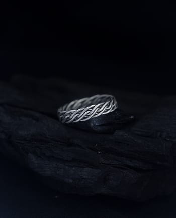 Six Braids - Silver Ring Band (size 8 1/2)