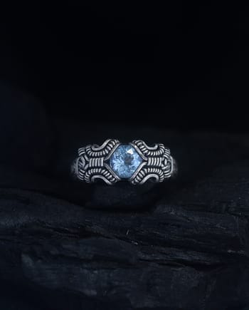 Blue Topaz Silver Wire Ring