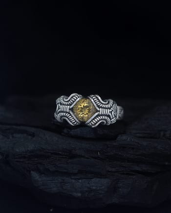 Citrine Silver Wire Ring
