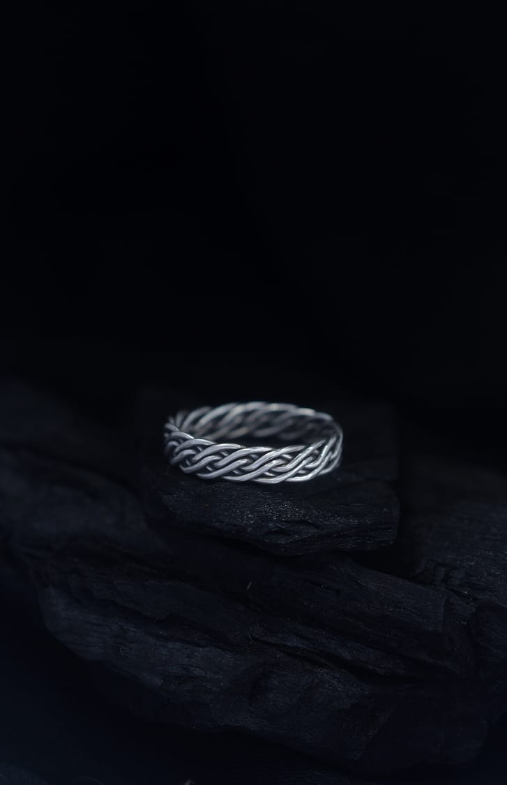 Six Braids - Silver Ring Band (size 8 1/2)