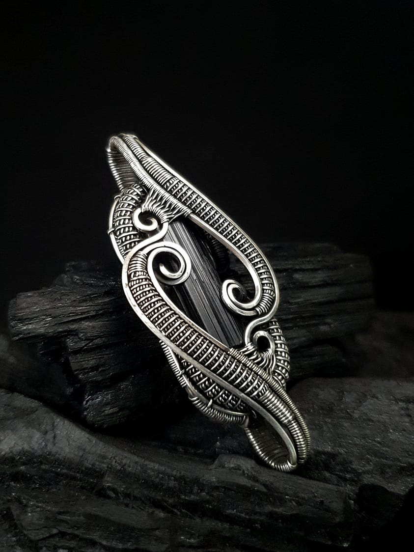 Black Tourmaline & Silver Pendant