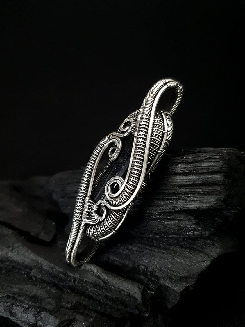 Black Tourmaline & Silver Pendant