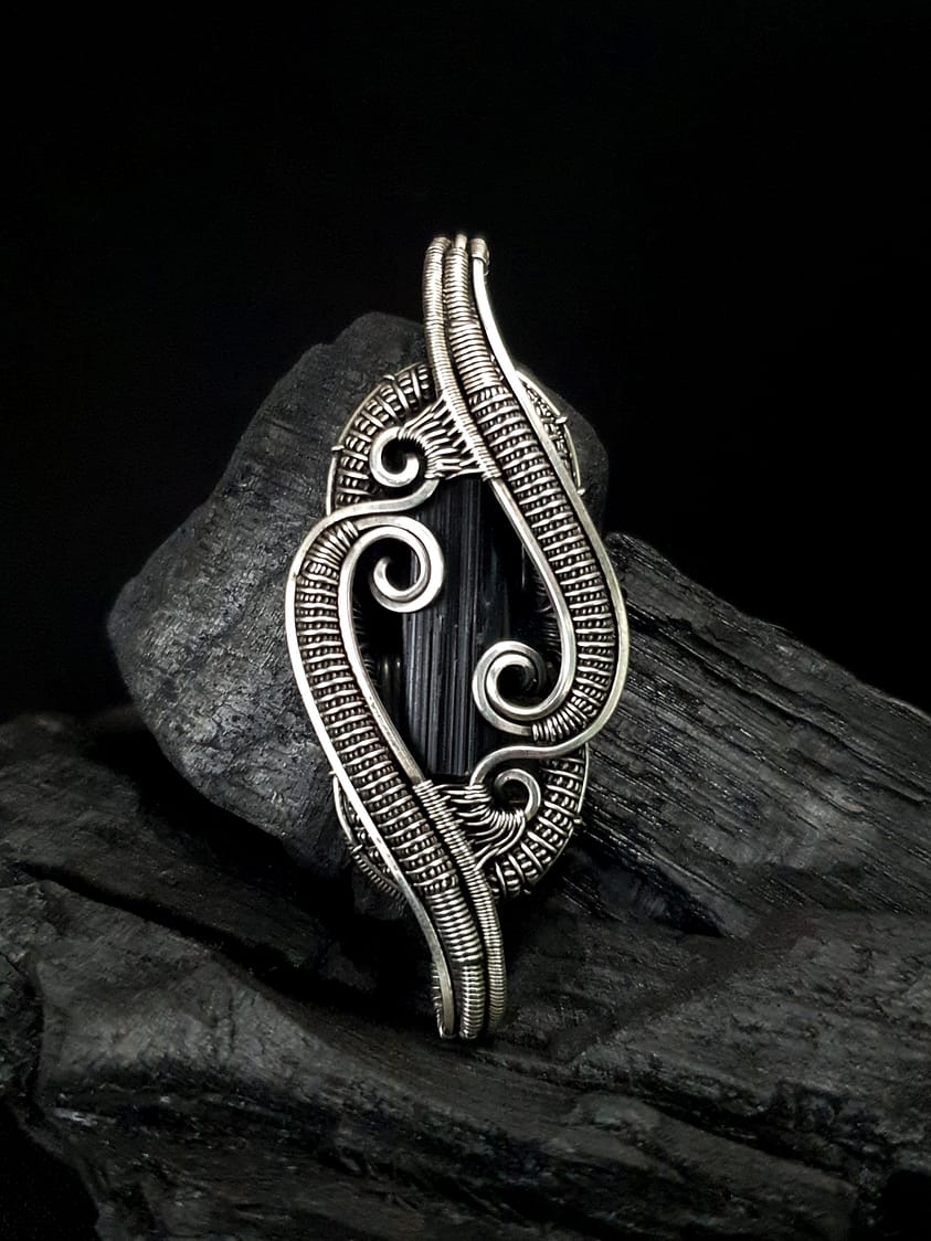 Black Tourmaline & Silver Pendant