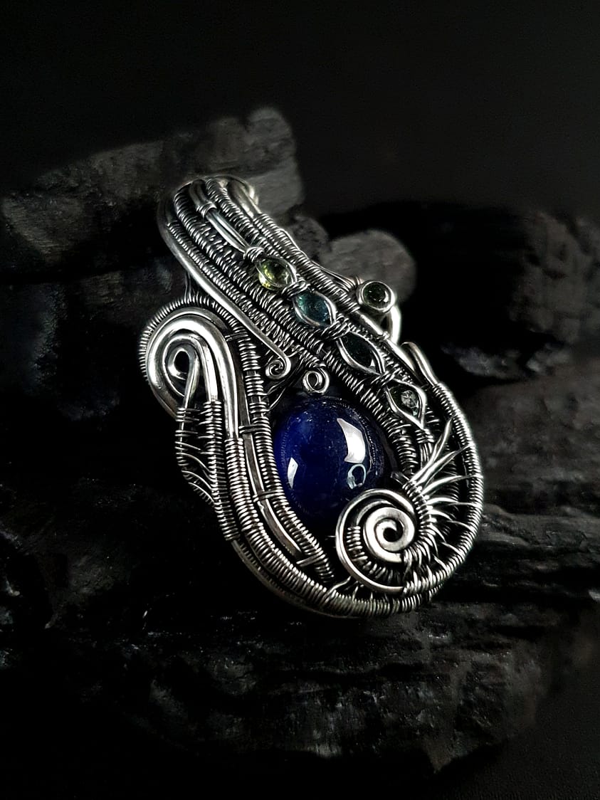 Sapphire Tourmaline & Silver pendant