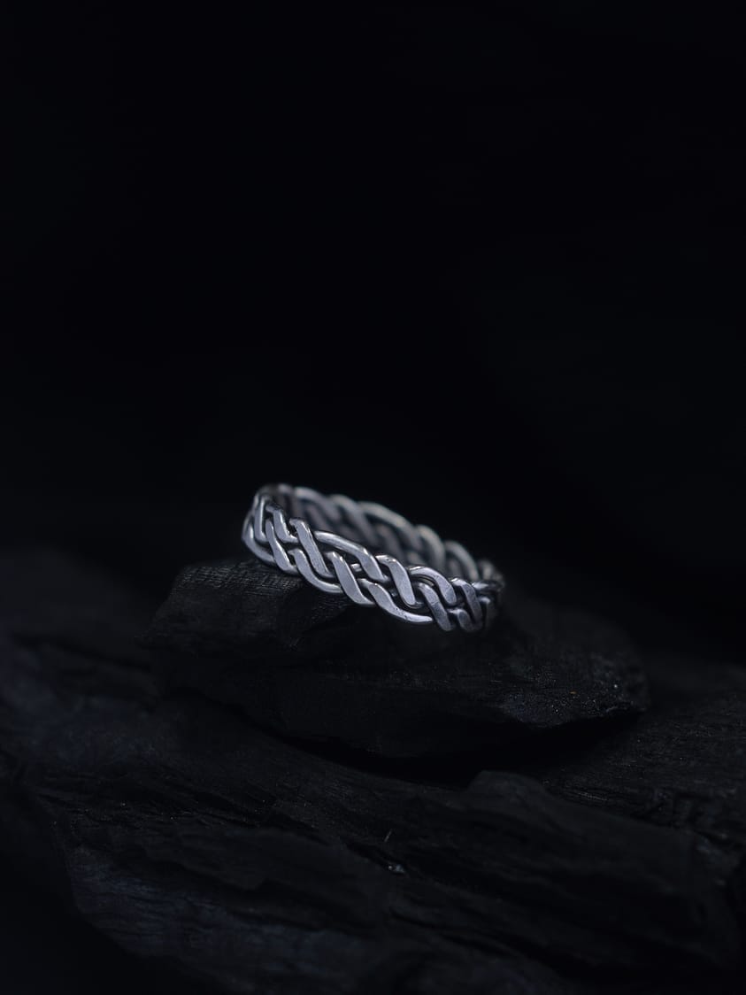 Four Braids Silver Wire Ring Size 9
