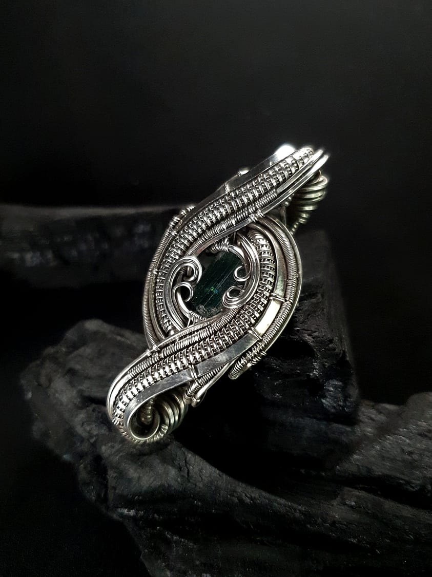 Green Tourmaline & Silver Pendant