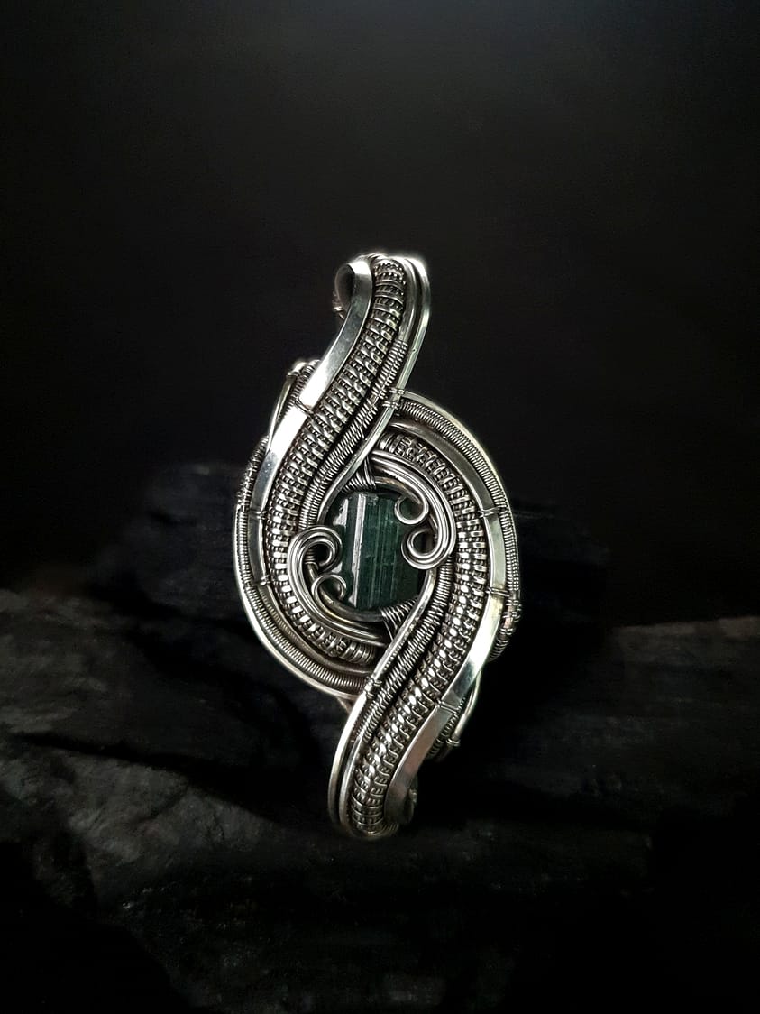 Green Tourmaline & Silver Pendant