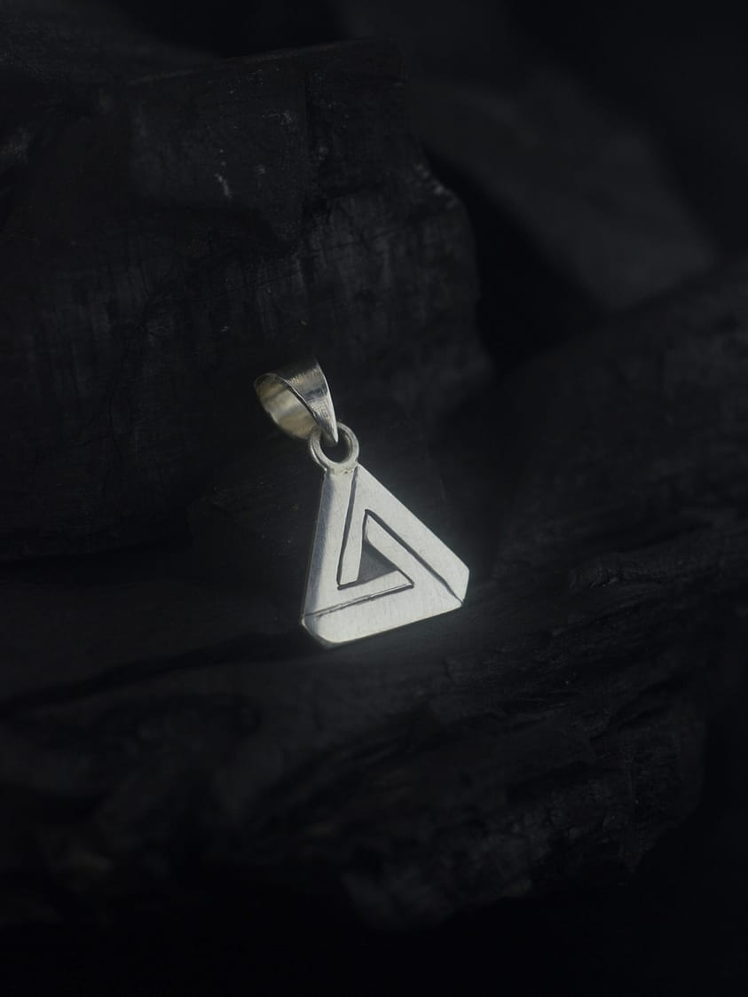 Penrose Triangle Silver Pendant