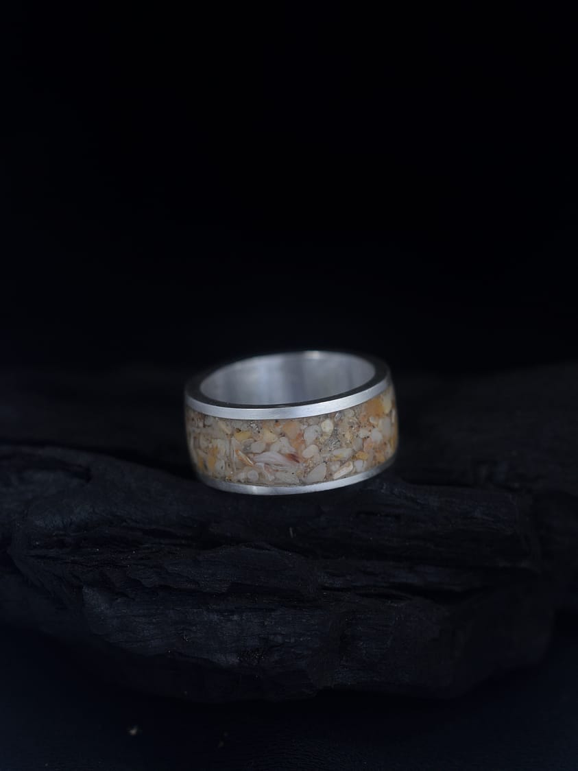 Sand Silver Ring Size 9