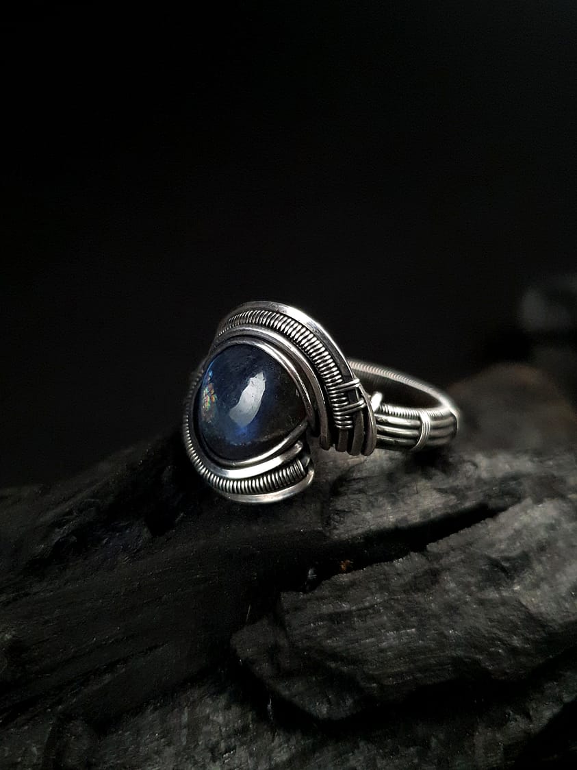 Bague Labradorite bleue & Argent