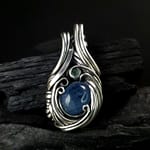 Aquamarine Tourmaline & Silver Pendant