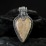 Fossil Coral & Silver wire pendant