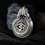 Om - Amethyst & Silver pendant
