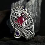 Ruby Tourmaline Amethyst & Silver pendant