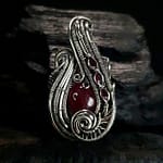 Ruby Tourmaline & Silver Pendant