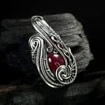 Ruby Tourmaline & Silver Pendant