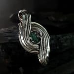 Green Tourmaline & Silver Pendant