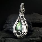 Lotus - Labradorite & Silver Pendant
