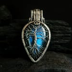 Tree of Life - Blue Labradorite & Silver wire pendant