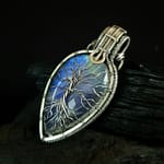 Tree of Life - Moonstone & Silver wire pendant