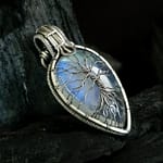 Tree of Life - Moonstone & Silver wire pendant
