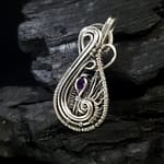 Amethyst & Silver Small Pendant