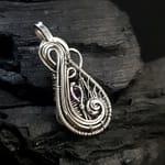 Amethyst & Silver Small Pendant