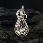 Amethyst & Silver Small Pendant